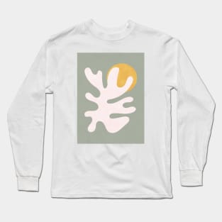 Abstract Shapes Botanical - Sage Green Long Sleeve T-Shirt